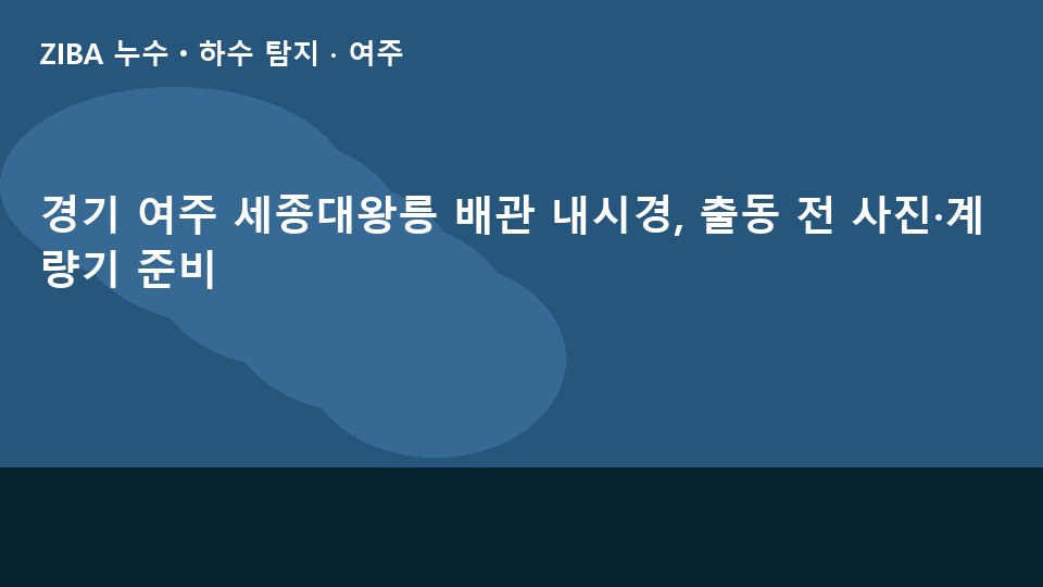 경기 여주 세종대왕릉 배관 내시경, 출동 전 사진·계량기 준비