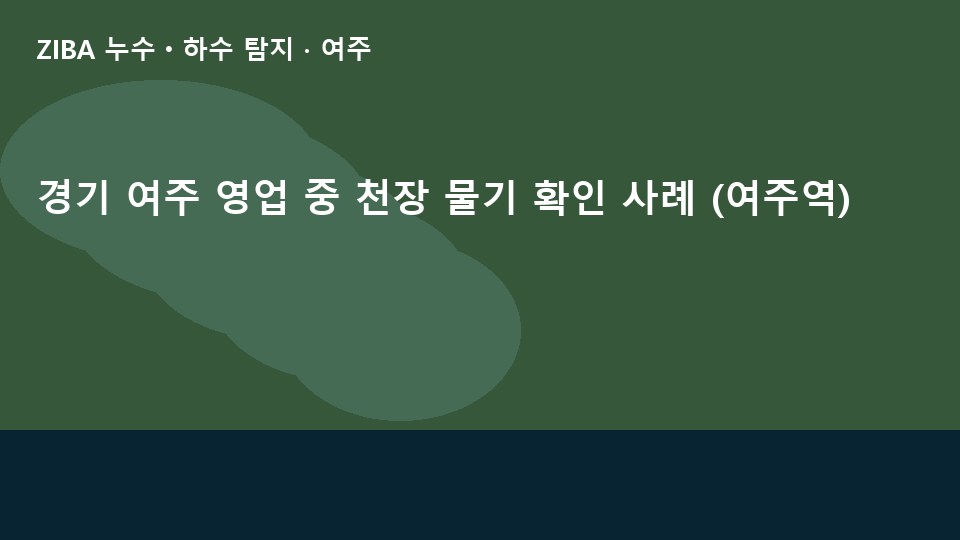 경기 여주 영업 중 천장 물기 확인 사례 (여주역)